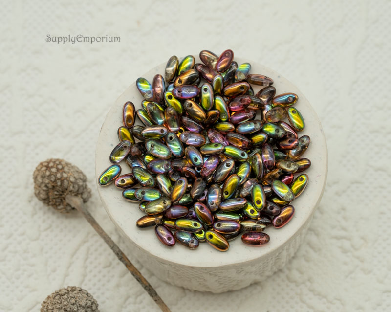 2.5x6mm Czech Rizzo Drop Bead Mix - Magic - 10 Grams - 7150 - Image 3
