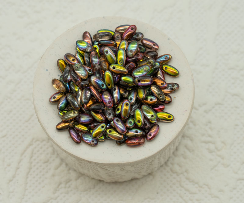 2.5x6mm Czech Rizzo Drop Bead Mix - Magic - 10 Grams - 7150 - Image 2