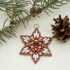copper beaded snowflake star ornament suncatcher pendant handmade