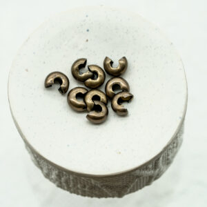 5mm antique brass crimp bead covers for jewelry making
