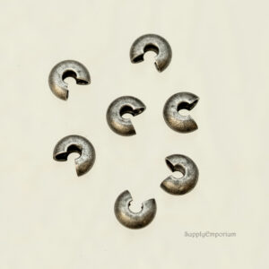 5mm Antique Silver Crimp Bead Covers