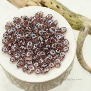 2.5x5mm Czech SuperDuo 2-Hole Beads Amethyst Luster