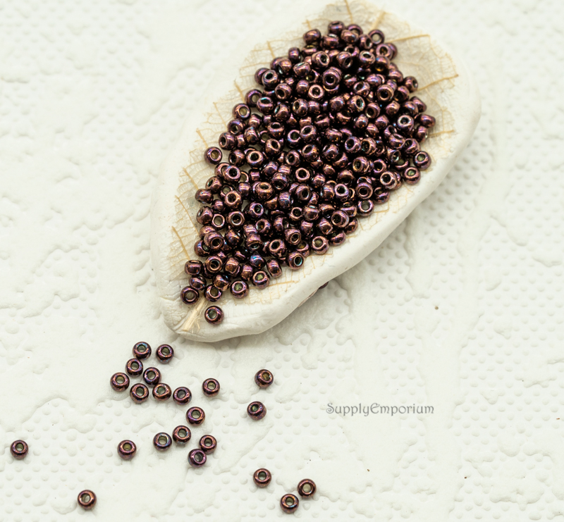 11/0 Miyuki Seed Beads - Metallic Dark Raspberry, 11-460 (10 Grams) - 1197 - Image 2