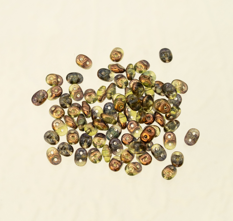 2.5x5mm Czech SuperDuo - Olivine Semi Bronze Luster (10 Grams) 1213 - Image 2