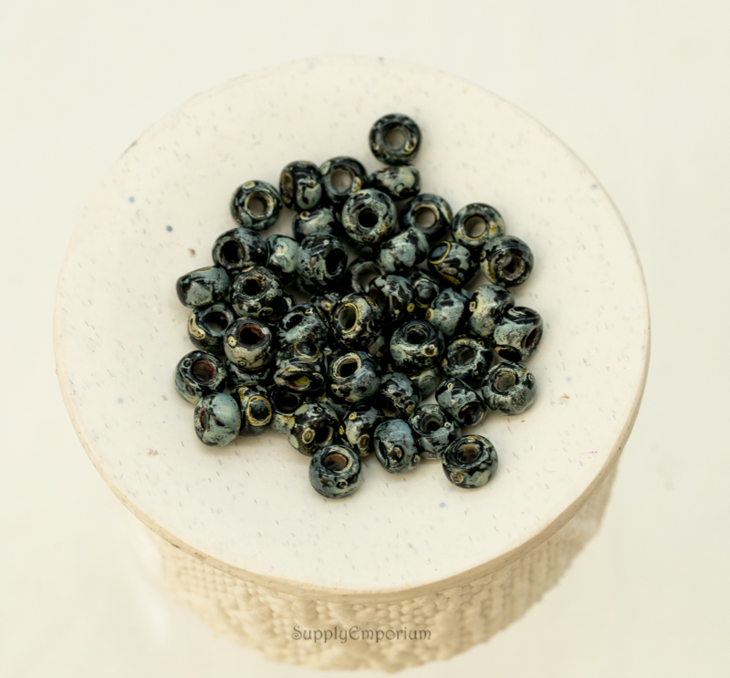 6/0 Miyuki Seed Beads Black Picasso 6-4511 16 grams