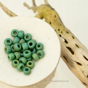 5/0 Miyuki Seed Beads Matte Opaque Green AB E-411FR 15 grams