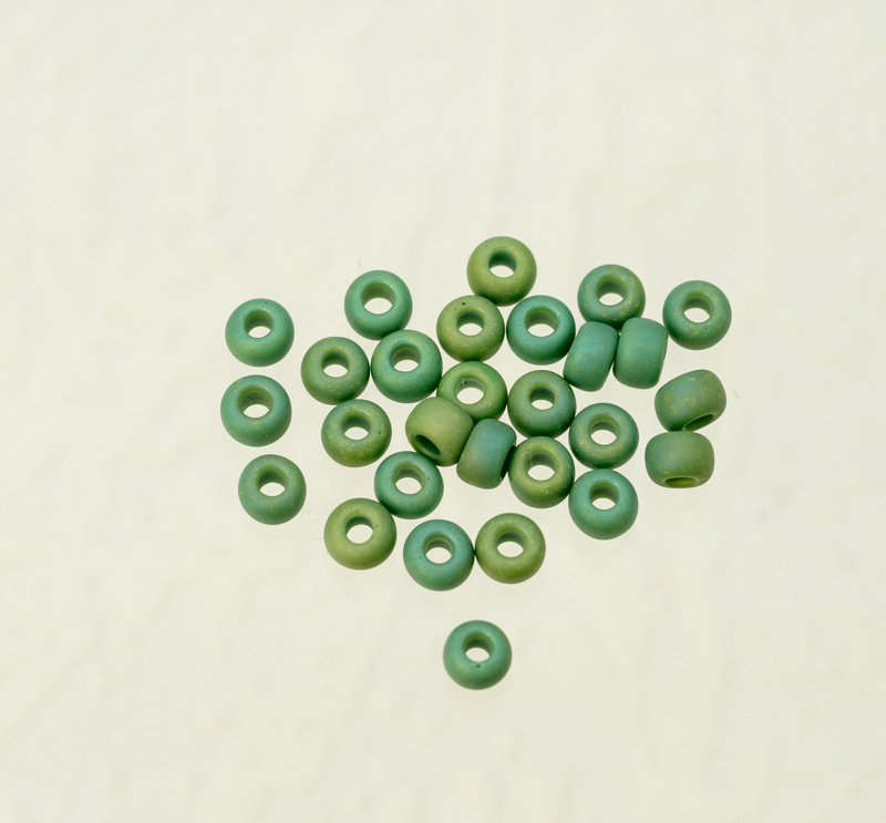5/0 Miyuki Seed Beads - Matte Opaque Green AB, E-411FR (15 Grams) 1230 - Image 2