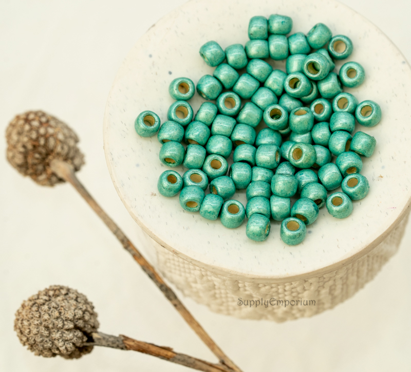 6/0 Toho Seed Beads PermaFinish Galvanized Lt Teal 6-PF561F 16 grams