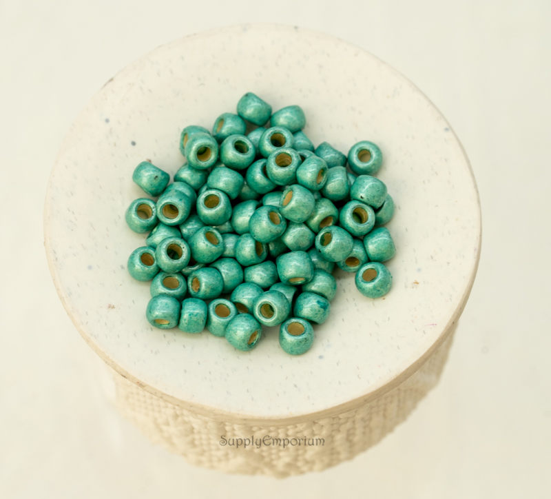 6/0 Toho Seed Beads - PermaFinish Galvanized Light Teal, 6-PF561F (16 Grams) 1231 R - Image 3