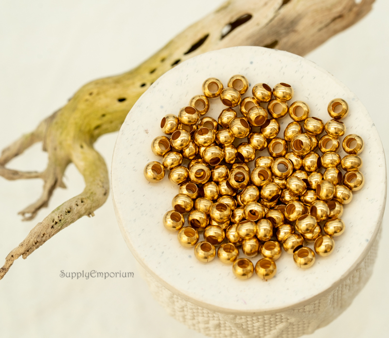 6/0 Metal Seed Beads Gilding Metal 20 grams