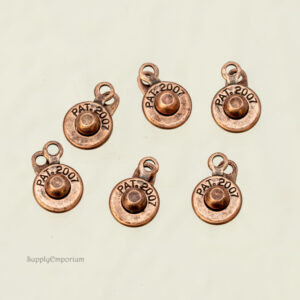 6mm Snap Clasp Antique Copper Snap 6 pieces