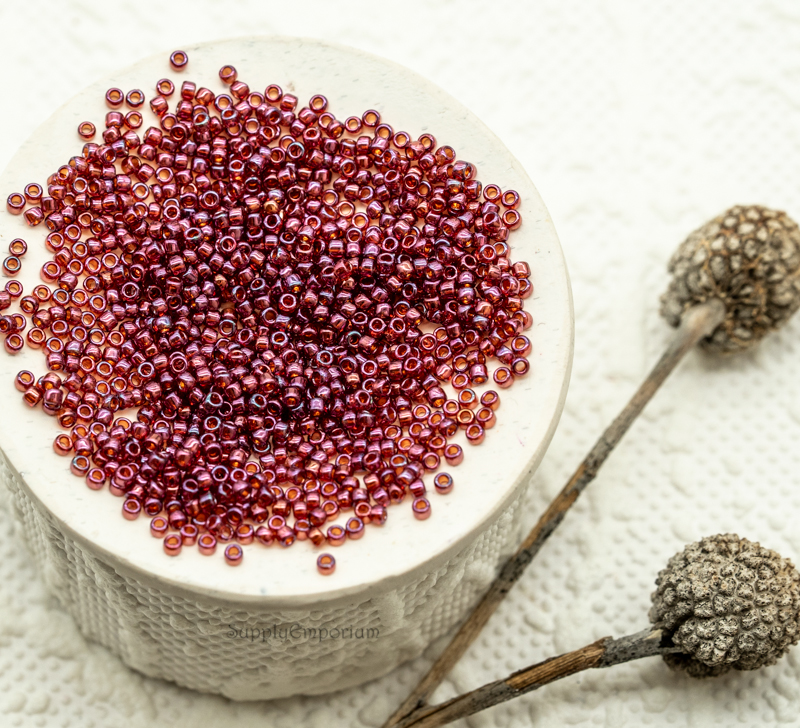15/0 Toho Seed Beads - Gold Lustered Raspberry, 15-332 (5 Grams) 1704RR