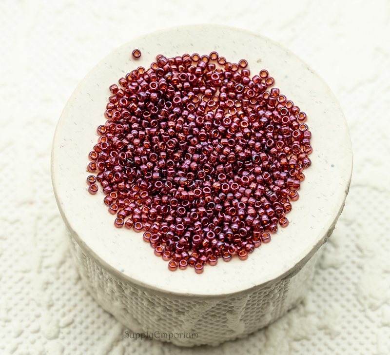 15/0 Toho Seed Beads - Gold Lustered Raspberry, 15-332 (5 Grams) 1704RR - Image 2