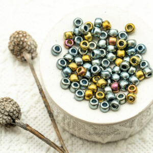 6/0 toho seed beads galvanized blue gold 6-721
