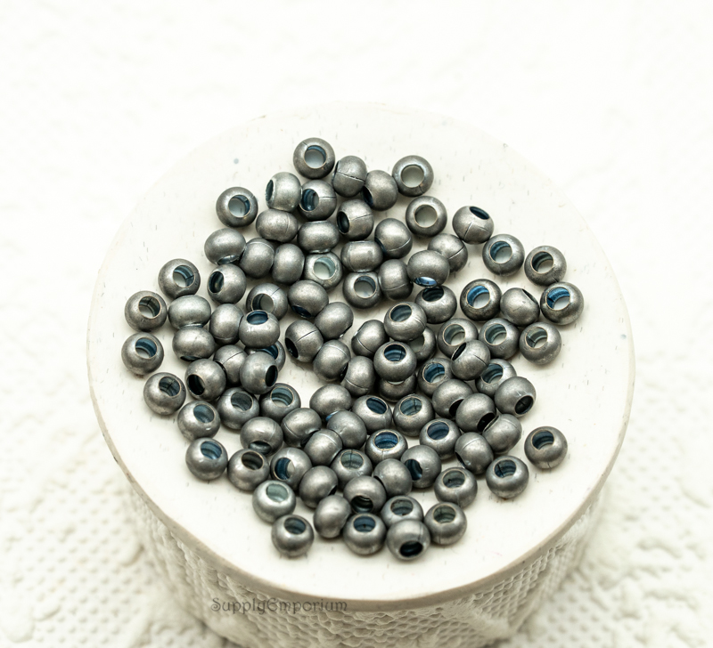 6/0 Metal Seed Beads - Matte Zinc (20 Grams) 2242 - Image 3