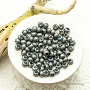 6/0 metal seed beads matte zinc