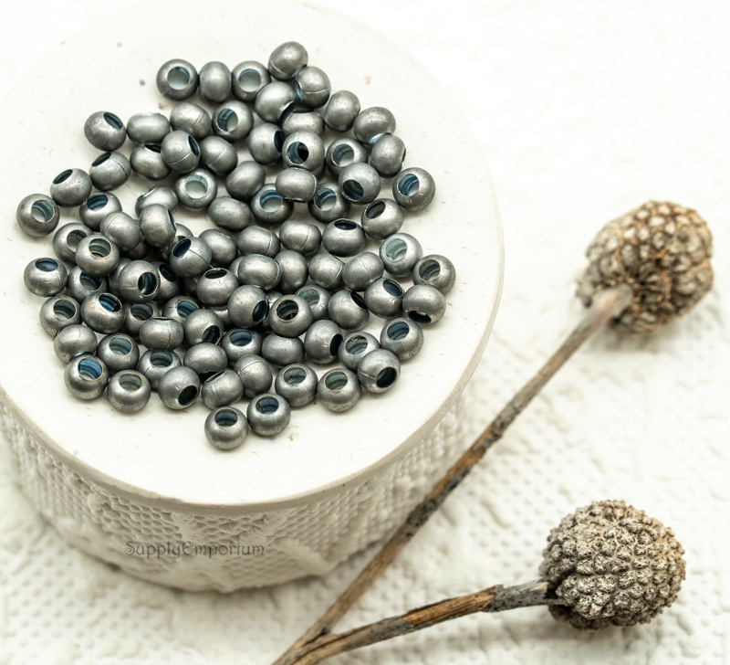 6/0 Metal Seed Beads - Matte Zinc (20 Grams) 2242 - Image 2