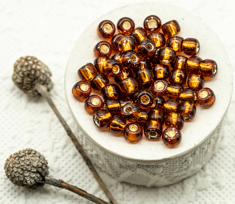 3/0 toho seed beads silver lined smoky topaz 3-34