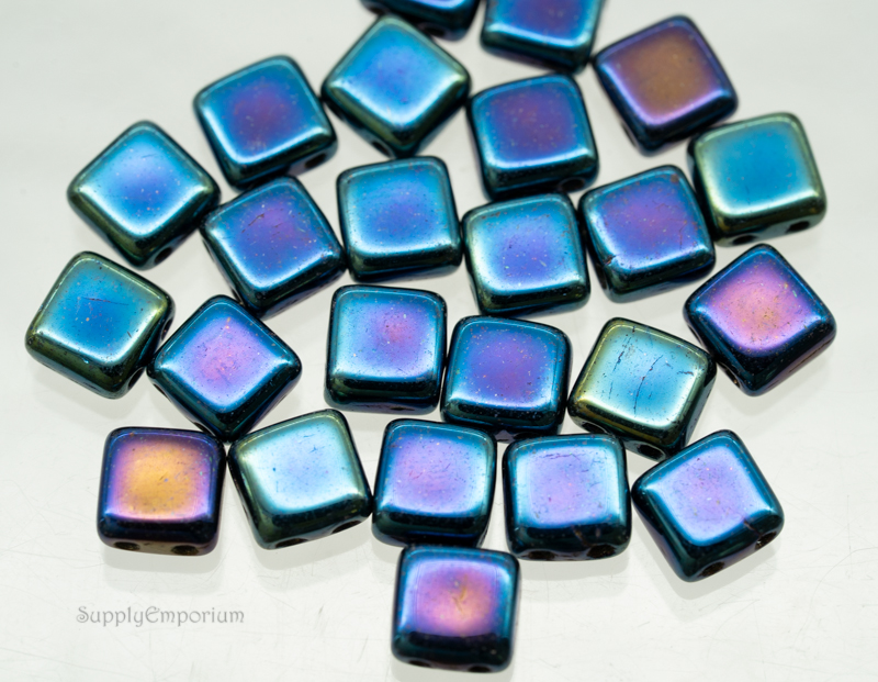 6mm CzechMates Tile - Iris Blue (25 Pieces) 2966 - Image 3