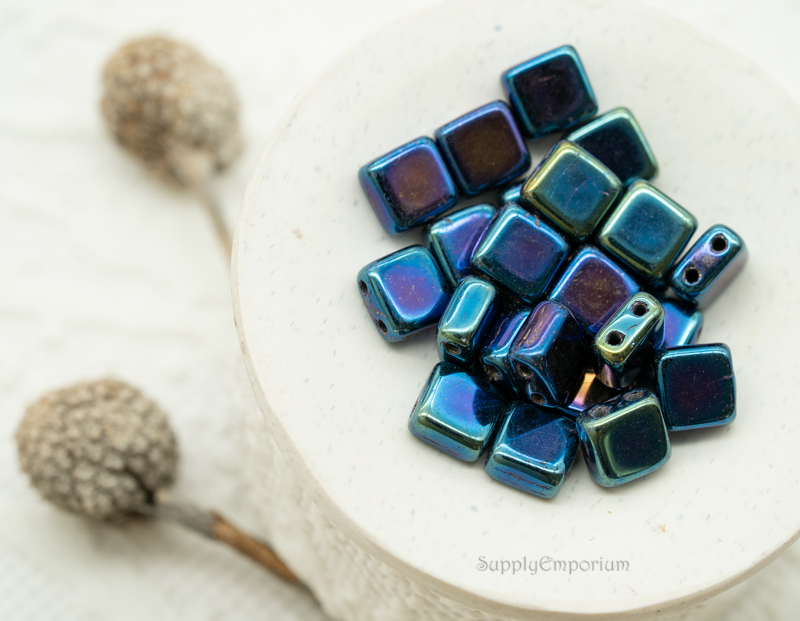 6mm CzechMates Tile - Iris Blue (25 Pieces) 2966 - Image 2