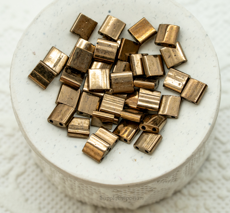 5x5 Miyuki Tila - Metallic Dark Bronze (8 Grams) 3033 - Image 3