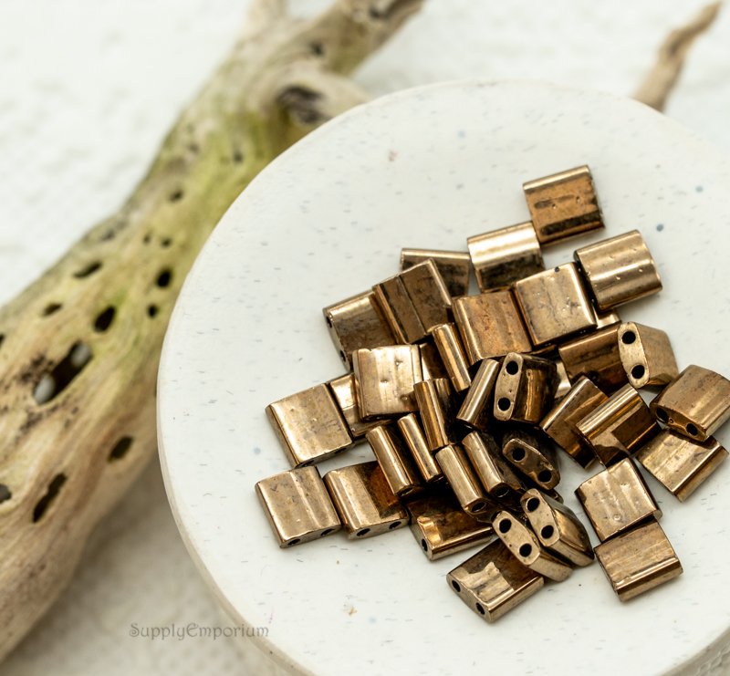 5x5 Miyuki Tila - Metallic Dark Bronze (8 Grams) 3033 - Image 2