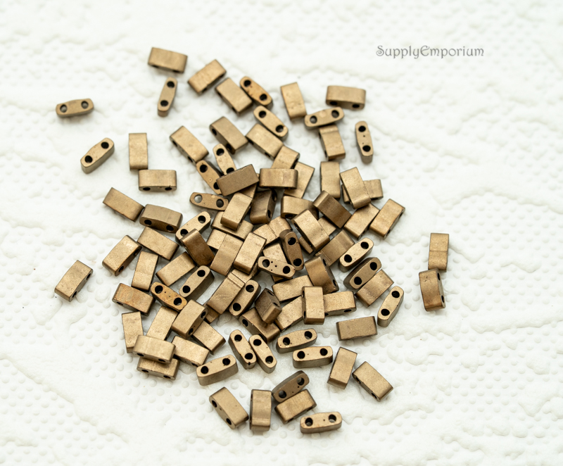 2.5x5mm Miyuki Half Tila - Matte Metallic Dark Bronze (5 Grams) 3292 - Image 3