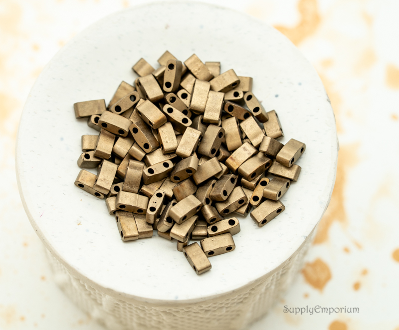 2.5x5mm Miyuki Half Tila - Matte Metallic Dark Bronze (5 Grams) 3292 - Image 2