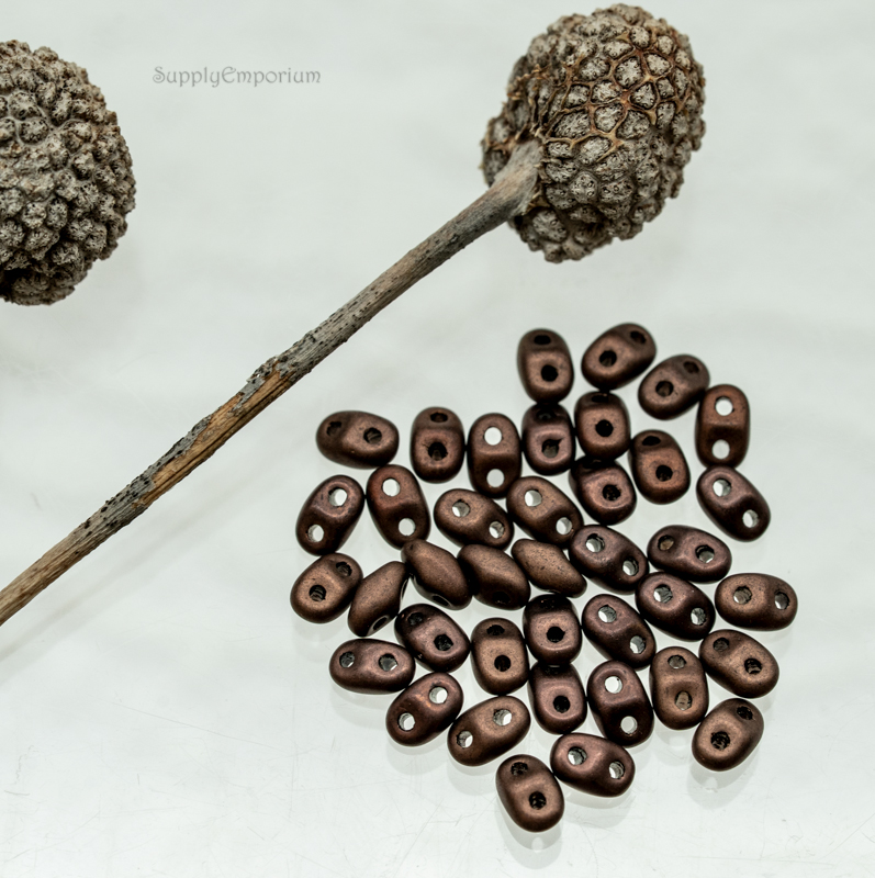 2x4mm Czech MiniDuo - Matte Dark Bronze (10 Grams)3681 - Image 3