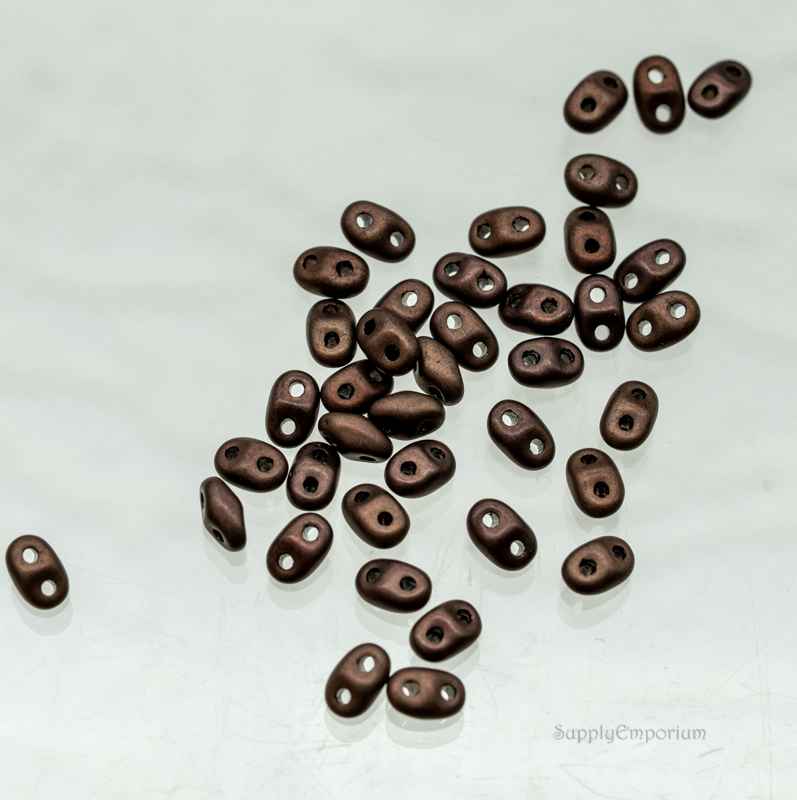 2x4mm Czech MiniDuo - Matte Dark Bronze (10 Grams)3681 - Image 2