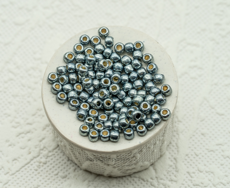 6/0 Toho Seed Beads - PermaFinish Galvanized Blue Slate, 6-PF565 (15 Grams) 5005R - Image 2