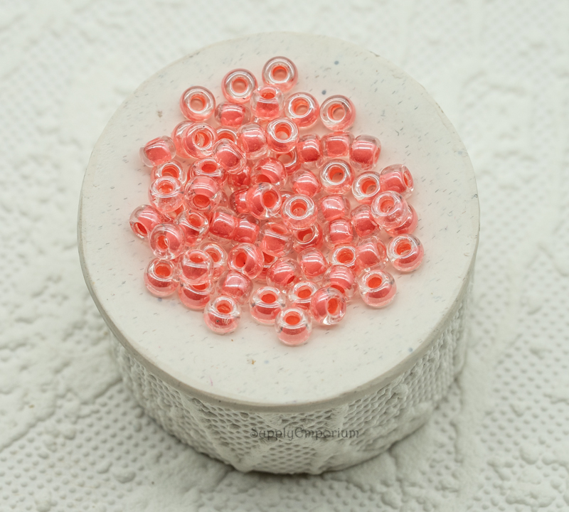 6/0 Coral Lined Crystal Miyuki Seed Beads (16 Grams)