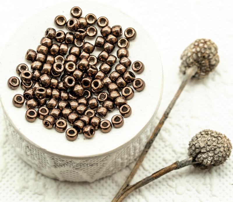 7/0 matubo seed beads dark bronze