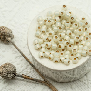 6/0 toho seed beads permafinish transparent silver lined light jonquil 6-pf2125