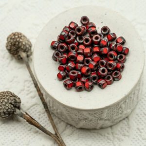 6/0 matubo seed beads cut opaque coral red rembrandt