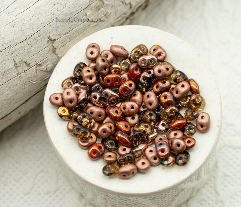 2.5x5mm SuperDuo Mix - Gilded Bronze (15 Grams) - 5901 - Image 3