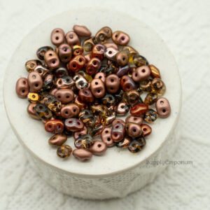 2.5x5mm SuperDuo mix Gilded Bronze 2-hole beads