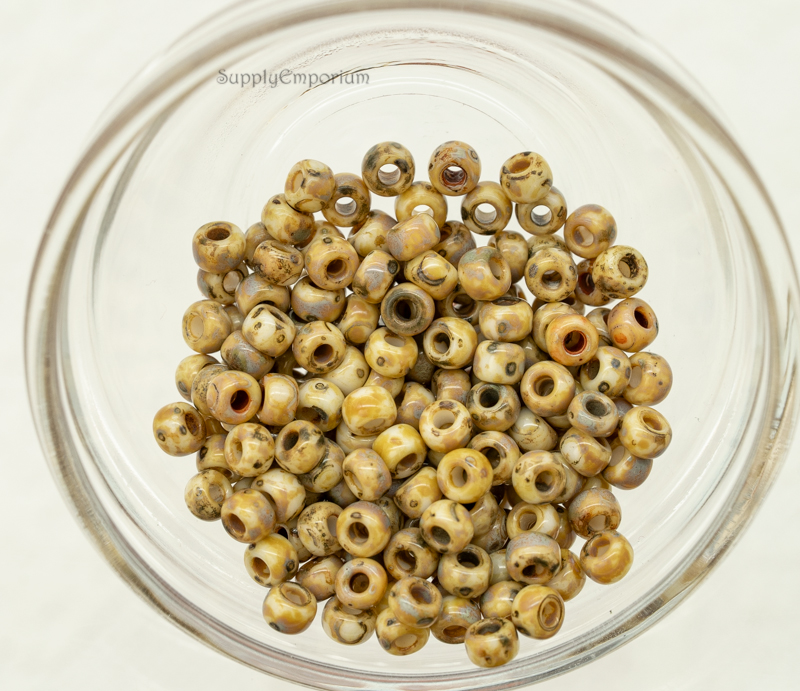 6/0 Miyuki Seed Beads - Opaque Yellow Picasso, 6-4512 (15 Grams) 754 - Image 4