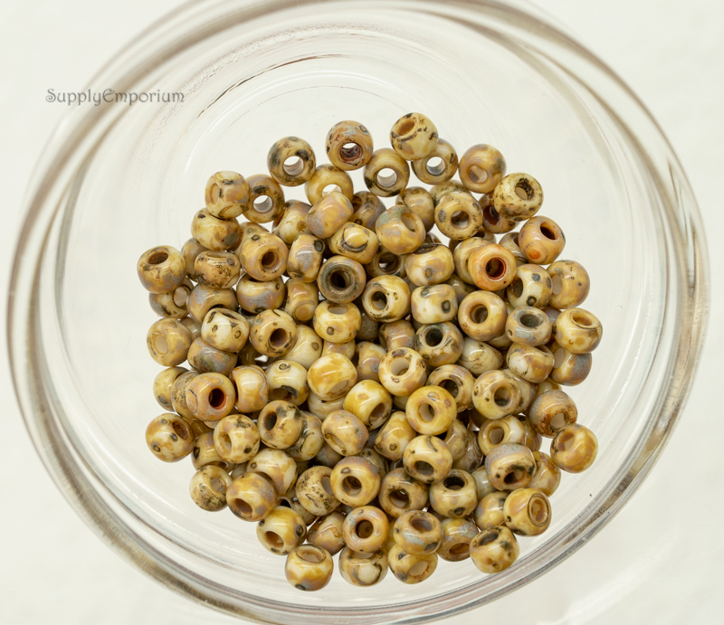 6/0 Miyuki Seed Beads - Opaque Yellow Picasso, 6-4512 (15 Grams) 754 - Image 2