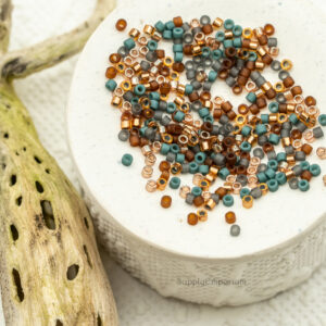 11/0 Miyuki Delica bead mix Urban Mix98 turquoise brown gold neutral seed beads