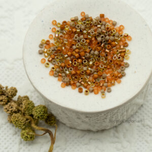 11/0 Miyuki Delica bead mix Pumpkin Spice Mix22 orange brown cream and gold seed beads