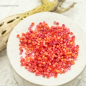 11/0 Miyuki Delica bead mix Hombre Coral Mix63 coral orange pink seed beads warm sunset tones