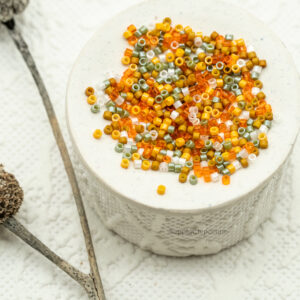 11/0 Miyuki Delica bead mix Pumpkin Pie Mix88 orange yellow white seed beads fall mix