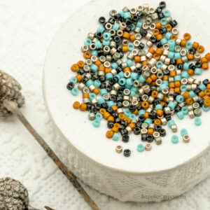 11/0 Miyuki Delica bead mix Terrain Mix96 turquoise gold bronze and earthy seed beads